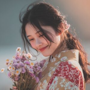 丙午の運命を掴もうとする女性の画像