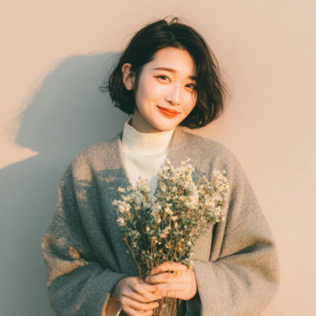 結婚と保険について考える女性の画像