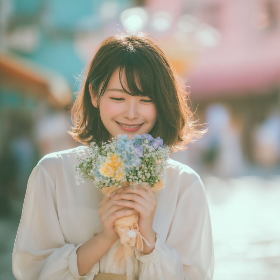 今年こそは縁結びスポットに行くことを決めた女性の画像