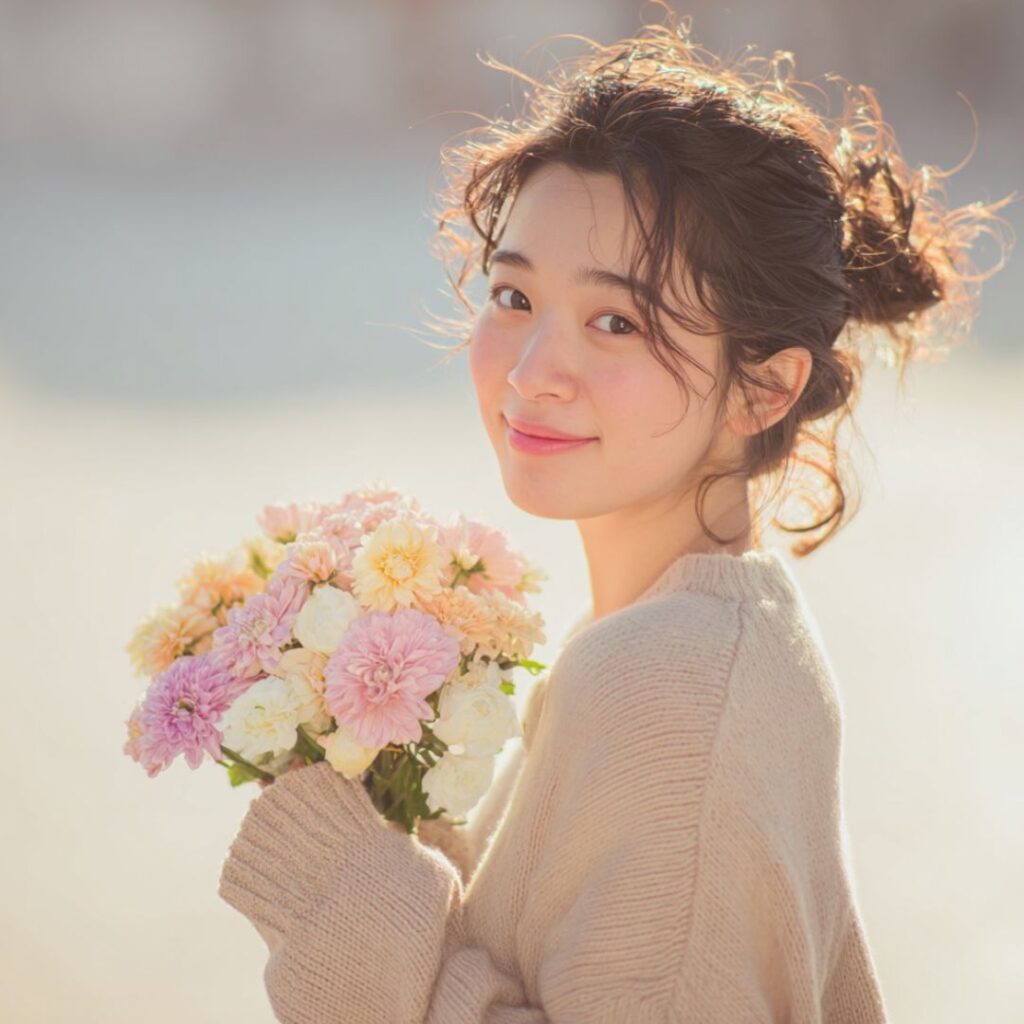 最高のドライブデートを楽しみにしている女性の画像